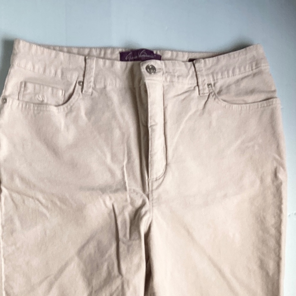 Gloria Vanderbilt Amanda Fine Wale Corduroy Slim Jeans Pants16 reg light beige